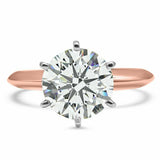 1.5ct Round Cut Diamond Engagement Ring Solitaire Promise 14k Rose Gold Finish