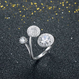 2.3ct Round Cut Diamond Engagement Ring 14k White Gold Finish Halo Bypass Open