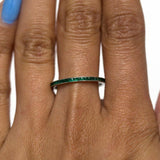0.5ct Princess Cut Green Emerald Wedding Band Channel Set 14k White Gold Finish
