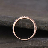 1ct Wedding Band Round Cut Peach Morganite Half Eternity 14k Rose Gold Finish