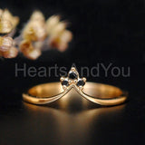 0.1ct Round Simulated Black Diamond Curved Wedding Band 14K Yellow Gold Plated