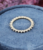 0.4ct Round Simulated Black Diamond Eternity Wedding Band 14k Yellow Gold Plated