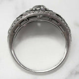 4Ct Round Cut Black Diamond ArtDeco Cocktail Engagement Ring 14K White Gold Over