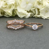 Princess Crown Bridal Engagement Ring 2ct Round Cut Diamond 14k Rose Gold Finish