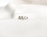 0.2ct Round Cut Moissanite Open Leaf Women Engagement Ring 14k White Gold Plated