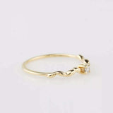 0.25ct Engagement Ring Round Cut Diamond Stackable Design 14k Yellow Gold Finish