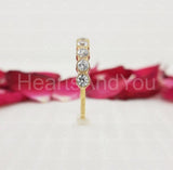 0.3ct Round Cut Moissanite Half Eternity Wedding Band 14k Yellow Gold Plated