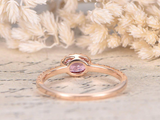 0.4ct Oval Cut Pink Sapphire Engagement Ring Diamond Accents 14k RoseGold Finish