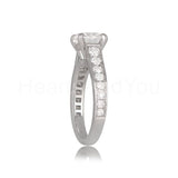 2.2ct Round Cut Moissanite Channel Set Engagement Ring 14k White Gold Plated