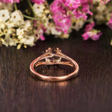 1ct Round Cut Morganite Split Shank Solitaire Engagement Ring 14k Rose Gold Over