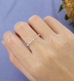 0.3ct Marquise Simulated Diamond Minimalist Wedding Band 14k Yellow Gold Plated