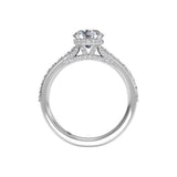 2.7ct Round Cut Diamond Engagement Ring Accents Solitaire 14k White Gold Finish