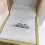 0.2ct Oval Cut Simulated Diamond Solitaire Engagement Ring 14k White Gold Plated
