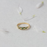 0.5ct Round Cut Simulated Emerald Dainty Wedding Band 14k Yellow Gold Plated