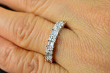 3Ct Baguette Round Cut Diamond Two Row Stylish Band Ring 14K White Gold Finish