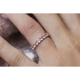 1.1ct Round Cut Peach Morganite Wedding Band Anniversary 14k Rose Gold Finish