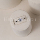 0.5ct Round Cut Moissanite Solitaire Women Engagement Ring 14k White Gold Plated