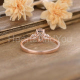 1ct Oval Cut Simulated Morganite Trilogy Engagement Ring 14k Rose Gold Plated
