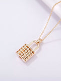 1ct Round Cut Moissanite Cluster Lock Pendant 14k Rose Gold Plated NO CHAIN