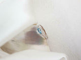 0.2ct Marquise Cut Blue Aquamarine Trilogy Minimalist Ring 14k White Gold Finish