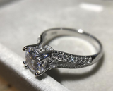 3Ct Round Cut Diamond Hidden Halo Vintage Engagement Ring 14K White Gold Finish