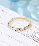 0.2ct Round Simulated Black Diamond Milgrain Wedding Band 14k Yellow Gold Plated