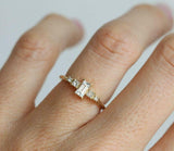 1.2ct Emerald Cut Diamond Princess Accents Engagement Ring 14k Yellow Gold Over