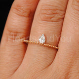 0.2ct Pear Cut Simulated Diamond Solitaire Engagement Ring 14K YellowGold Plated