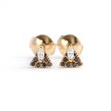 0.4ct Marquise Diamond Moth Butterfly Petite Stud Earrings 14k Yellow Gold Over