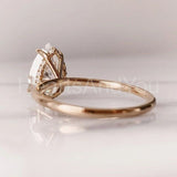 0.5ct Pear Cut Simulated Diamond Hidden Halo Engagement Ring 14k RoseGold Plated