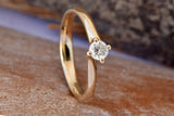4 Prong Solitaire Engagement Ring 0.5ct Round Cut Diamond 14k Rose Gold Finish