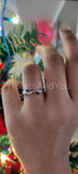 0.2ct Marquise Cut Simulated Sapphire Wave Wedding Band 14k White Gold Plated