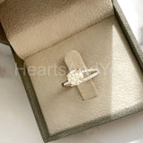 0.3ct Round Cut Moissanite Split Shank Engagement Ring 14k White Gold Plated