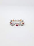 0.2ct Round Cut Moissanite Milgrain Leaf Engagement Ring 14k White Gold Plated