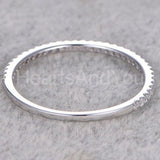 0.5ct Round Cut Moissanite Minimalist Women Wedding Band 14k White Gold Plated