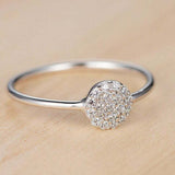 1ct Round Cut Diamond Engagement Ring Promise Minimalist 14k White Gold Finish