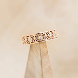 0.2ct Round Cut Moissanite Floral Design Women Wedding Band 14k Rose Gold Plated