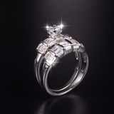 3ct Round Cut Diamond Engagement Ring 14k White Gold Finish Stylish Bridal Set