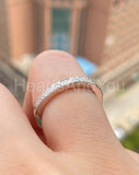 0.2ct Round Cut Moissanite Zig Zag Triangle Wedding Band 14k White Gold Plated