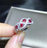 2.3ct Wedding Ring Band Round Cut Pink Ruby Swirl Stylish 14k White Gold Finish