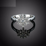 2.3ct Round Cut Diamond Engagement Ring 14k White Gold Finish Flower Solitaire