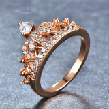 2.3ct Round Cut Diamond Engagement Ring 14k Rose Gold Finish Crown Unique Design