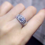 Solitaire with Accents Halo Ring 2.5ct Round Cut Diamond 14k White Gold Finish