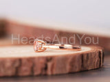 1ct Round Cut Simulated Peach Morganite Three Stone Ring 14k Rose Gold Plated