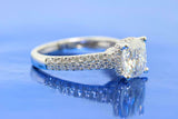 2ct Round Cut Diamond Engagement Ring Hidden Halo 14k WhiteGold Over with Accent