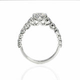 3Ct Round Cut Diamond with Accents Solitaire Engagement Ring 14K White Gold Over