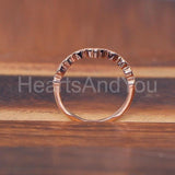 0.3ct Round Cut Moissanite Curved Stackable Wedding Band 14k Rose Gold Plated