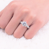 1.5ct Round Cut VVS1 Diamond Engagement Ring 14k White Gold Finish Flower Design