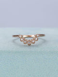 1.2ct Pear Cut  Morganite Curved Bridal Set Engagement Ring 14k Rose Gold Finish