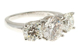 3Ct Round Cut VVS1 Diamond Classic Engagement Trilogy Ring 14k White Gold Over